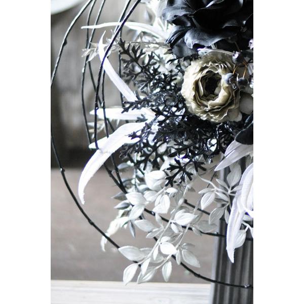アーティフィシャルフラワーアレンジメント「Garer」白黒 モノトーン