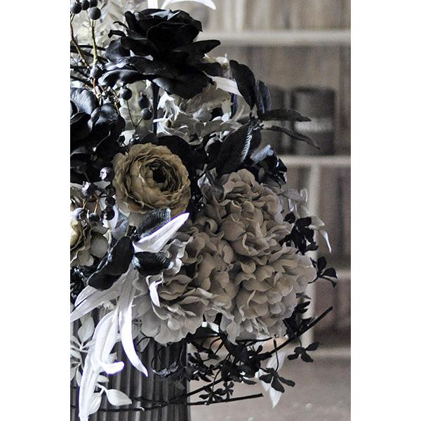 アーティフィシャルフラワーアレンジメント「Garer」白黒 モノトーン