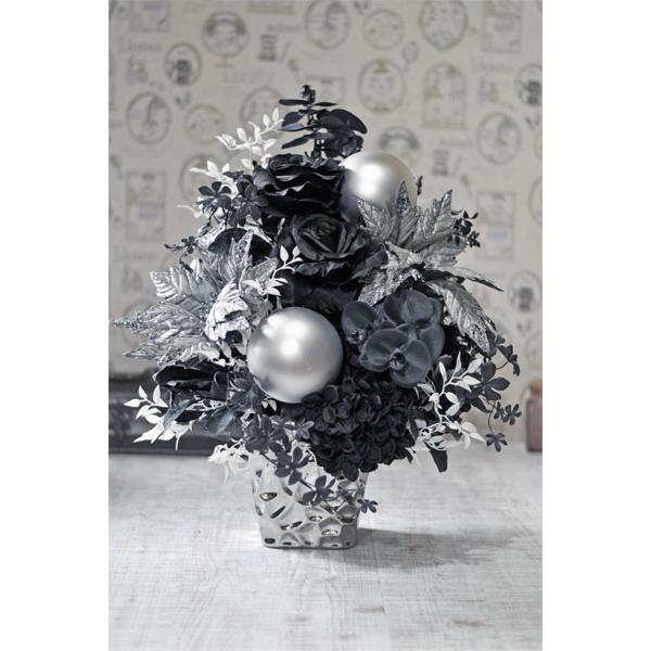 アーティフィシャルフラワーアレンジメント「Saint noir」白黒　モノクロ　モノトーン　造花　アレンジメント　豪華 クリスマス_5