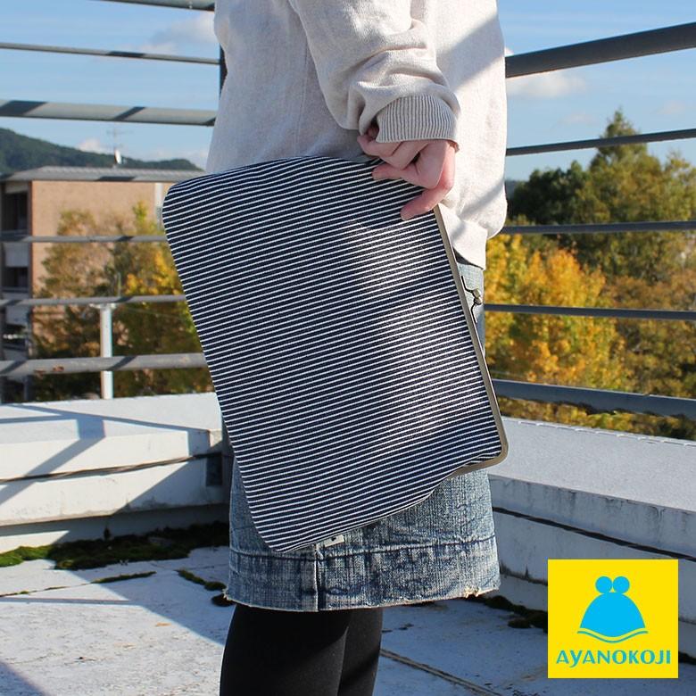 がま口 9.3寸がま口ドキュメントケース 綿布・ヒッコリー | 通帳 印鑑