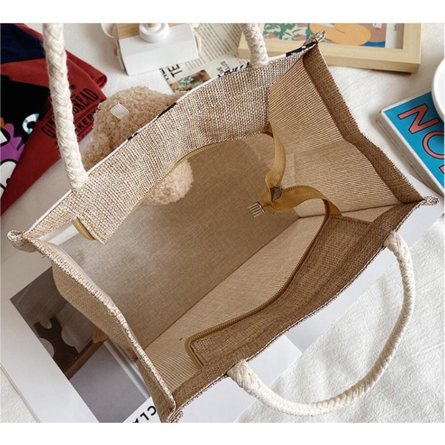 トートバッグ レディース キャンバス バッグ  大容量 エコバッグ 熊 カジュアル ハンドバッグ  旅行 ジュート 保育園 幼稚園 子供 |  | 04