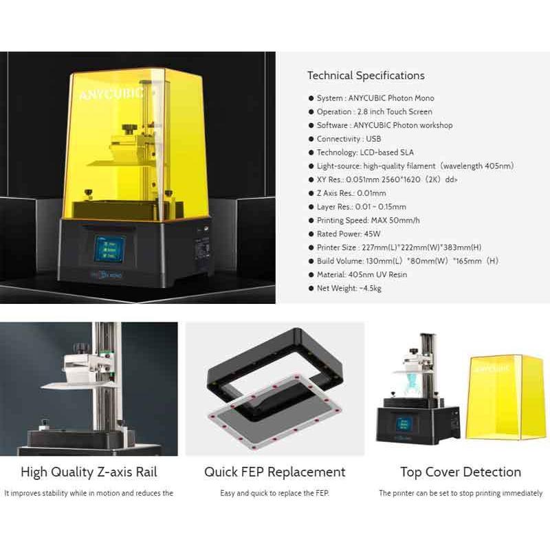 Anycubic Photon Mono 光造形式LCD 3Dプリンター（日本語取扱