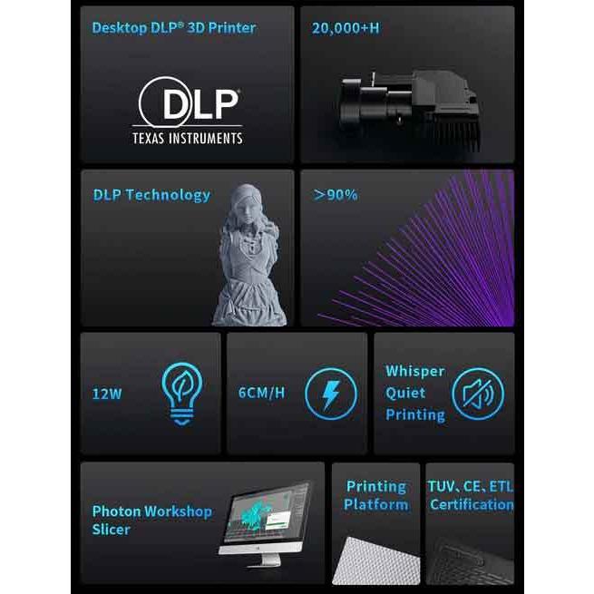 Anycubic Photon Ultra 光造形式DLP 3Dプリンター102.4 x 57.6 165mm高