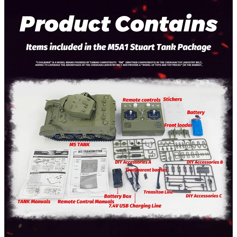 クールバンク1/16迷彩仕様「M5 STUART」軽戦車の新品同様 Amazon.co.jp: ラジコン 戦車2.4GHz 1/16アメリカ陸軍
