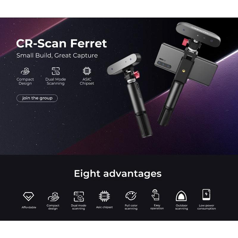 Creality 3Dスキャナー 3D Scanner CR-Scan Ferret 3D Printing 印刷用 30FPSのスキャン速度 0.1 mm精度 物体スキャン 3Dモデリング  (スキャナーキット)｜ayardshop｜02