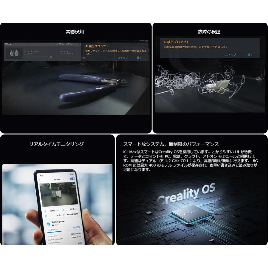 Creality K1 MAX 3Dプリンター 600mm/s高速 20000mm/s加速度 AI