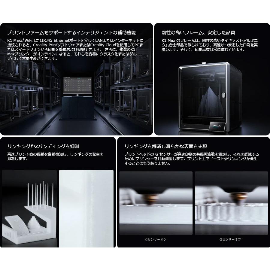 Creality K1 MAX 3Dプリンター 600mm/s高速 20000mm/s加速度 AI