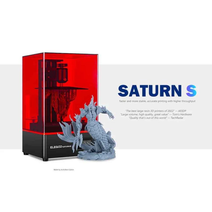 ELEGOO Saturn S MSLA 3Dプリンタ 9.1インチ 4KモノクロLCD