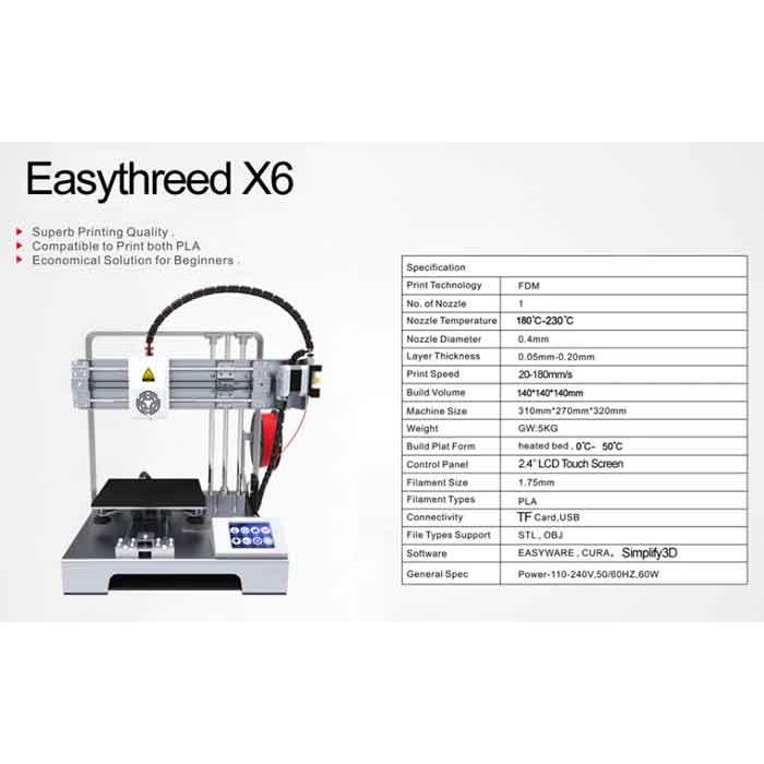 タッチLCD付き大型造形140mm角！EasyThreed/エージースリーディー X6