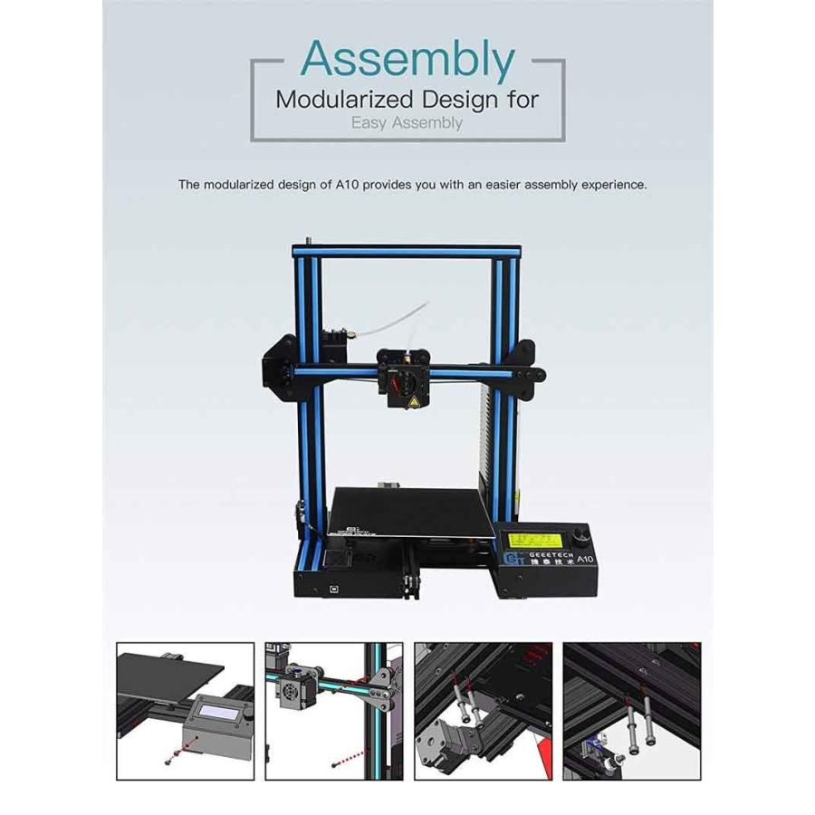 GEEETECH A10 3Dプリンター 一部組立済みDIYキット 220×220×260mm大容量ビルドエリア 3.2インチフルカラータッチスクリーン 停電時復帰機能 |  | 01