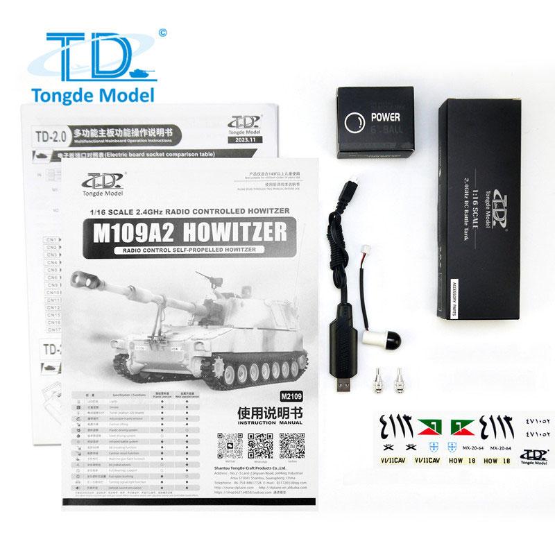 Tongde Model 1/16 M109A2自走式榴弾砲 2.4GHz（プラ製ギアボックス
