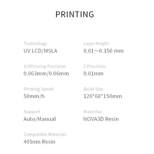 NOVA3D Elfin3 mini エルフィン3 ミニ 3Dプリンター LCD 光造形、MONOスクリーン120x65x150mm 印刷サイズ、WiFi/オフライン【正規販売代理店】｜ayardshop｜14