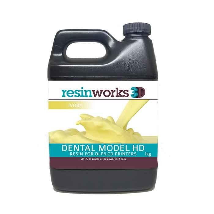 resinworks3D　歯科用モデルHDレジン アイボリー1Kg　LCD光造形 3Dプリンター用 (Anycubic Photon、Phrozen、Wanhao、他LCDプリンター）Dental Model Ivory｜ayardshop