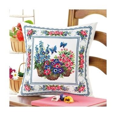 オリムパス クロスステッチ ししゅうキット クッション テーブルセンター クッション スプリングガーデン 6052 Om Ssk 6052 糸と真綿の 秋田屋 通販 Yahoo ショッピング