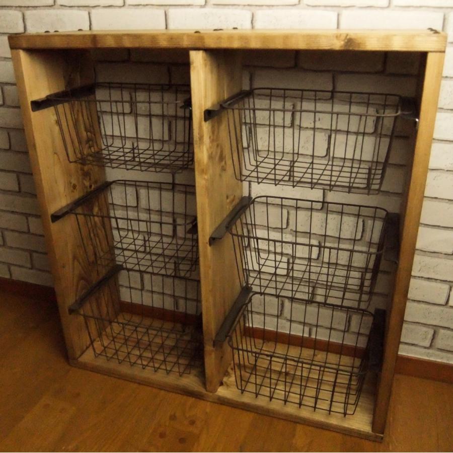 ワイヤーバスケットウッドシェルフ wood