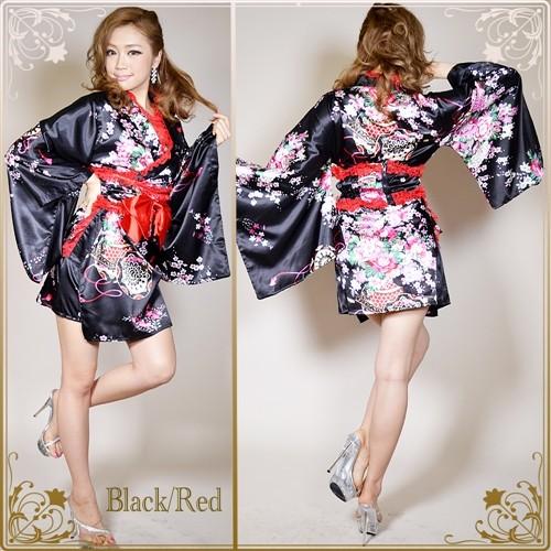 cwa17 1005レースフリルリボンつきサテン花魁着物ドレス全商品税込