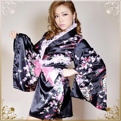 cwa17 1005レースフリルリボンつきサテン花魁着物ドレス全商品税込