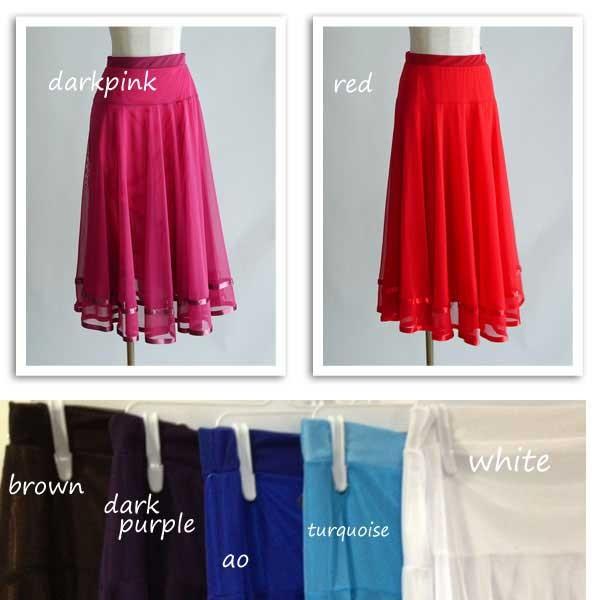 新品タグ付きピンク社交ダンスレッスンウェアビーズ刺繍プリーツ