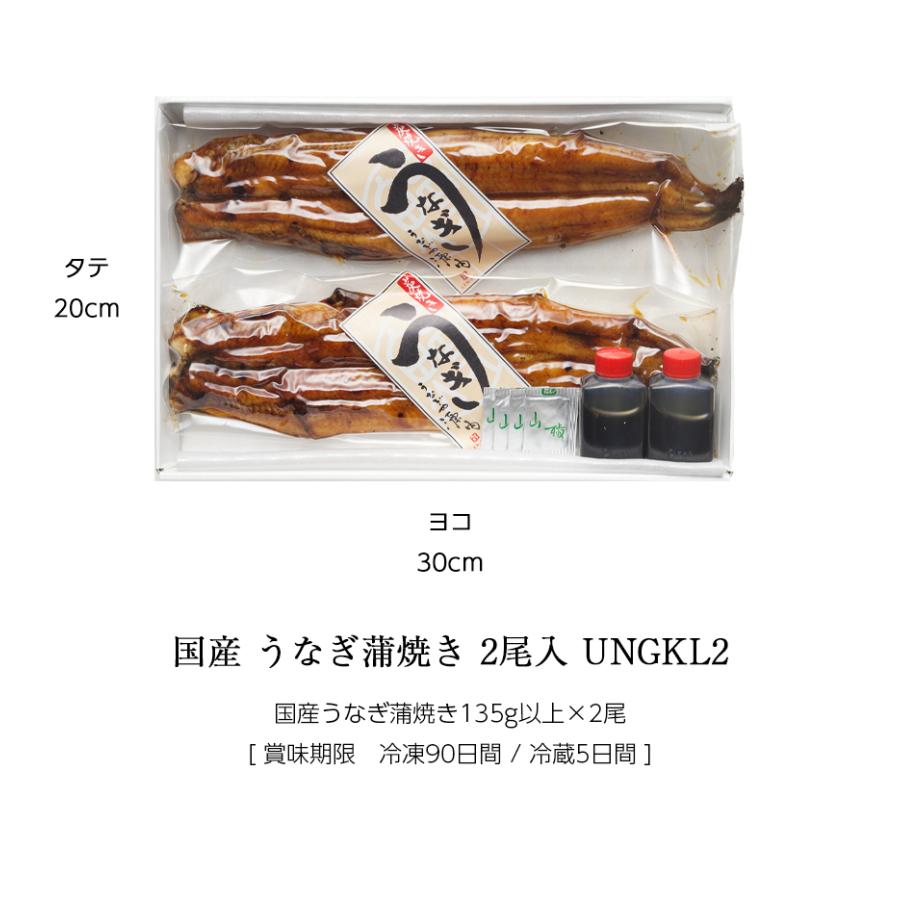 ギフト 国産 鰻 うなぎ 蒲焼き 135g以上 大サイズ2尾 紙箱入 [ あゆの店きむら / UNGKL2 ] ウナギ 蒲焼 土用の丑 |  | 02