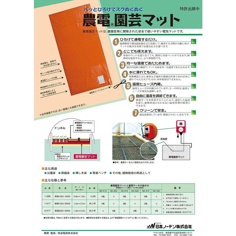 ノーデン園芸マット　1-306　単100V-0.9m×1.8m