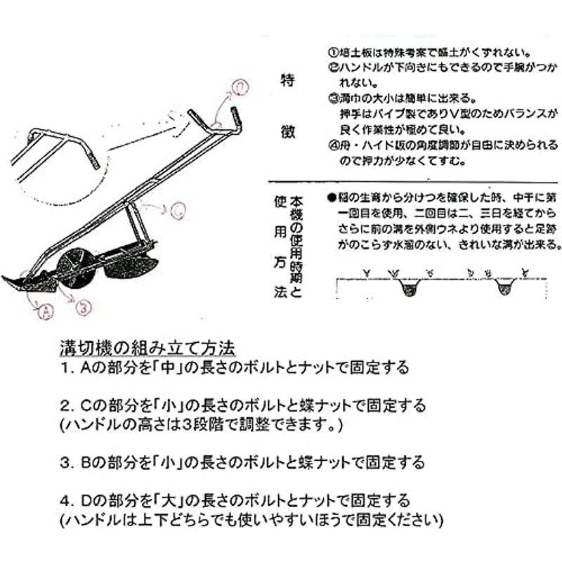 手押し式　溝切り機　HVN　の　溝きり機　笹川農機　の　溝切り　水田溝切機　田んぼ　水田　溝切機　水管理に　スムーズな中干しに　代不