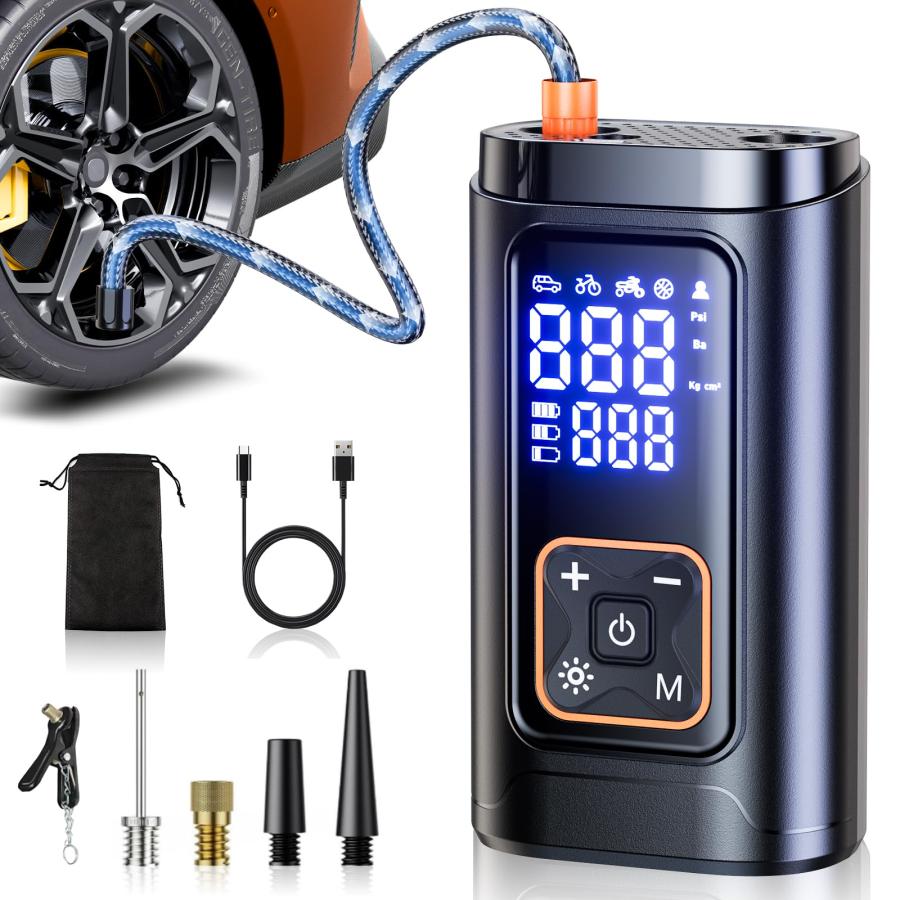 Philoent 自転車 空気入れ 電動空気入れ 新モデル 超小型 10倍速高速