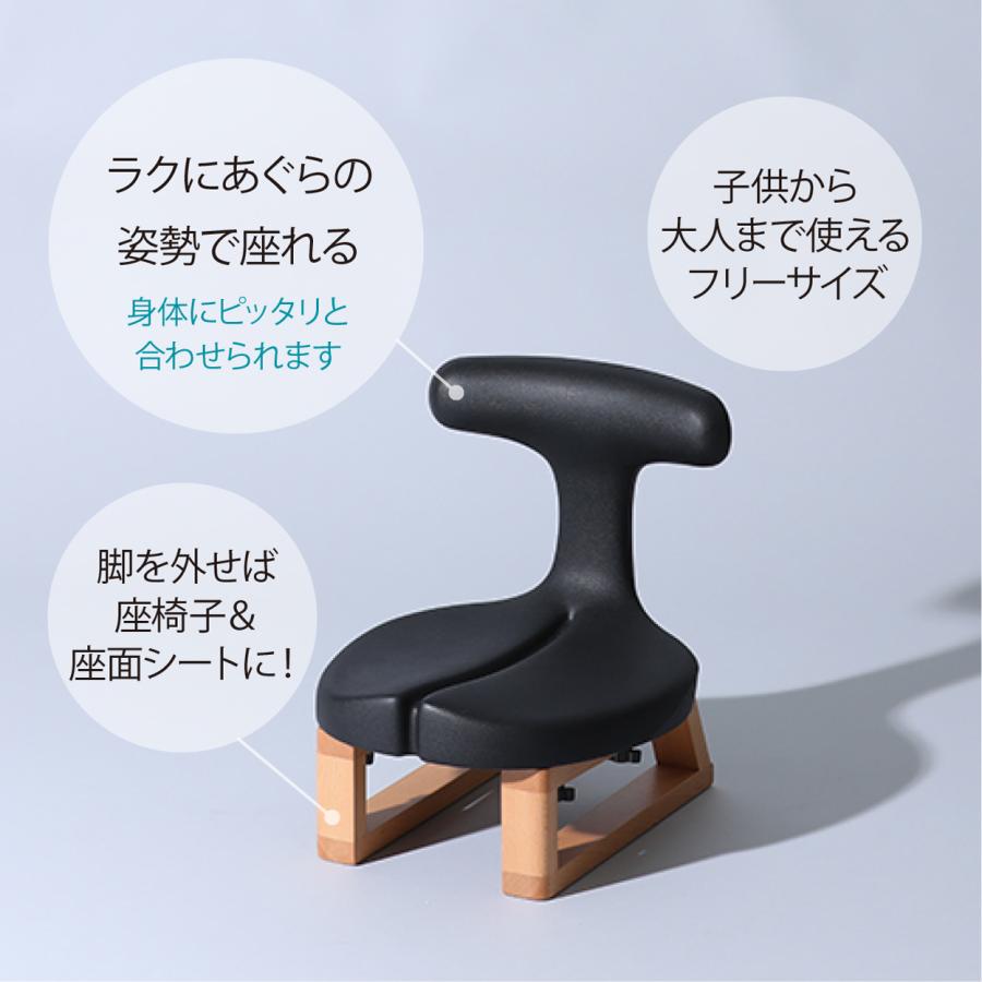送料無料】アーユルチェア スツールタイプ ブラック SH49 【座面と