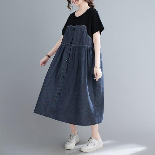 ワンピース レディース 夏 デニムワンピース パーカー ゆったり きれいめ オシャレ 韓国風 配色 ゆったり シャツワンピース 可愛い 2色 チュニック Yxl Savanna Tokyo 通販 Yahoo ショッピング