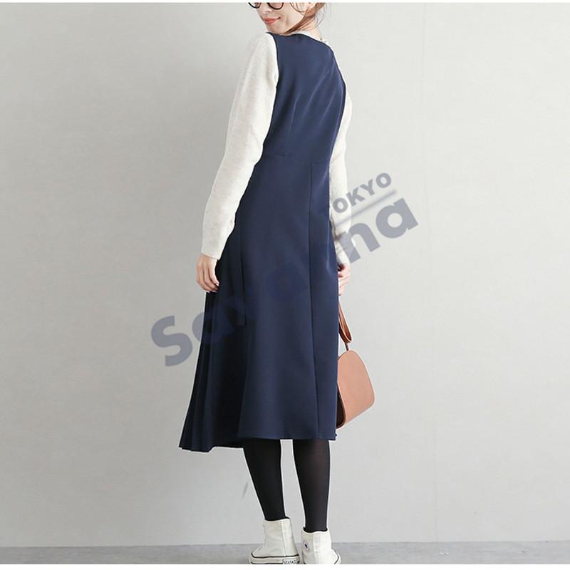 ロングワンピース ワンピース レディース タンクワンピース プリーツスカート ジャンパースカート 大人 シンプル 可愛い 春 重ね着 40代 Yxl2143 Savanna Tokyo 通販 Yahoo ショッピング