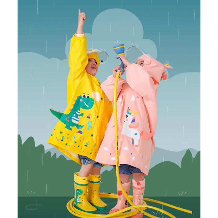 レインコート 恐竜 怪獣 かわいい レインウェア 黄色 子供用 雨具 