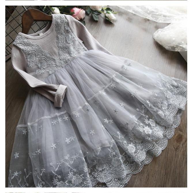子供ワンピース ドレス レース 長袖 フリルワンピース 女の子 かわいい ワンピ Aライン キッズワンピース 結婚式 発表会 七五三 入園式 卒園式 100cm 140cm Y2285 アユストア 通販 Yahoo ショッピング