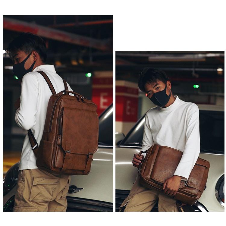 スクエアリュック メンズ レザー リュック レディース ビジネスリュック 防水 Pc収納 革 通勤用 多機能 軽量 Y アユストア 通販 Yahoo ショッピング