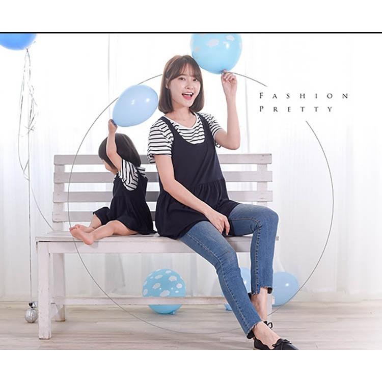 ママ 乳児 ベビー服 お揃い 夏服 授乳服 4点セット 半袖 授乳口 ボーダー柄 Tシャツ キャミチュニック 新生児 ロンパース 出産祝い マタニティ 産前産後ウェア Y アユストア 通販 Yahoo ショッピング