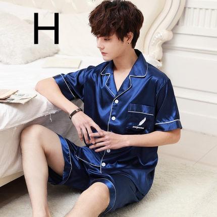 パジャマ 男性 夏メンズ 半袖 上下セット 前開き 2点セットパジャマ ショットパンツ フェイク絹 シャツパジャマ 可愛い ルームウエア 部屋着 全17色 冷房対応 Y4417 アユストア 通販 Yahoo ショッピング