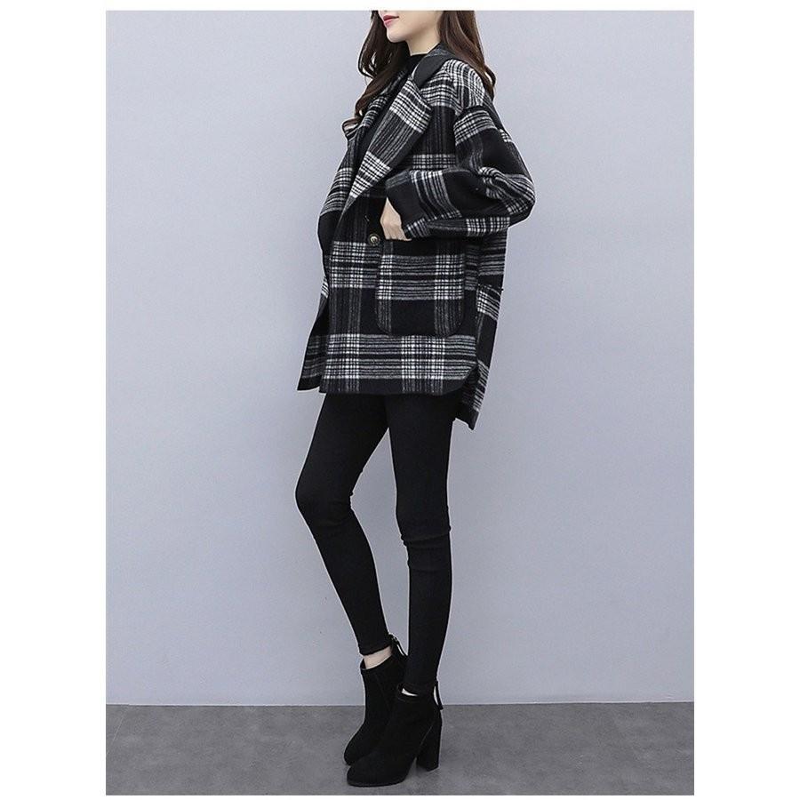 コート チェスターコート レディース アウター ジャケット ショート丈 コート 人気 チェック柄 秋 冬 シンプル 上品 体型カバー 暖かい 女性 通勤 Ol 30代40代 Y アユストア 通販 Yahoo ショッピング