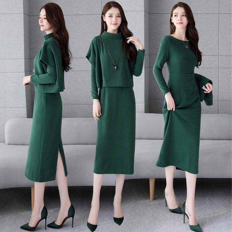 ニットワンピース レディース 40代 ロング コーデ 秋冬 2点セット 長袖 カットソー セーター タートルネック 上品 大きいサイズ おしゃれ 暖かい 着痩せ 新品 Y アユストア 通販 Yahoo ショッピング