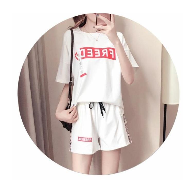 ジャージ レディース セットアップ 上下セット 運動服 スポーツウェア スウェット 丸襟 Tシャツ ショートパンツ 30代 40代 カジュアル 韓国風 着痩せ Y アユストア 通販 Yahoo ショッピング