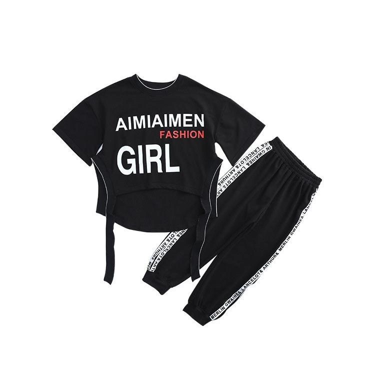 子供服 ジャージ セットアップ キッズ ダンス衣装 女の子 上下セット 2点セット トップス 半袖 Tシャツ 七分丈パンツ 可愛い 春夏 通学着 通園着 Y アユストア 通販 Yahoo ショッピング