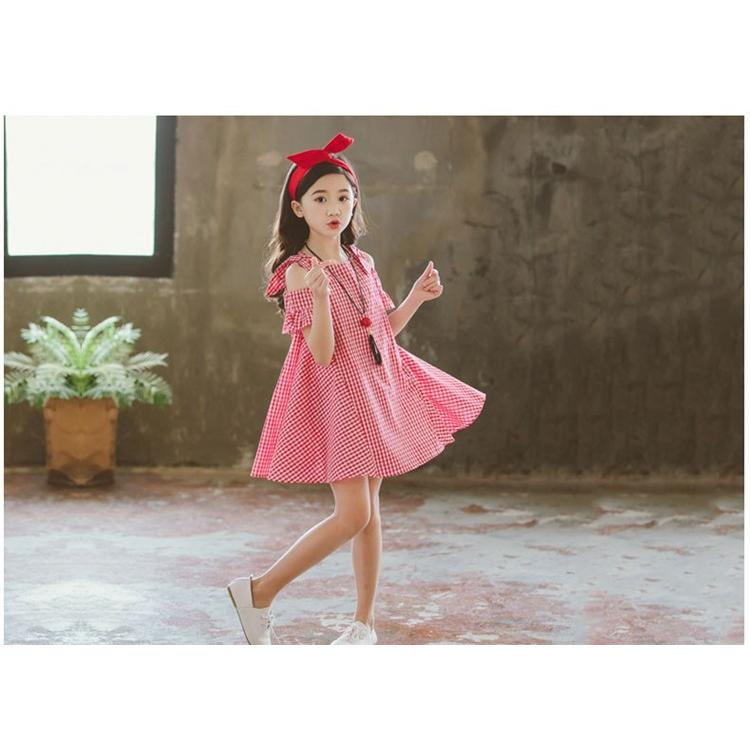 子供服 ワンピース 韓国子供服 女の子 ワンピース 膝丈 肩出しワンピース チェック柄 ベビー ワンピース ドレス キッズ 可愛い 夏服 通学着 通園着 Y アユストア 通販 Yahoo ショッピング