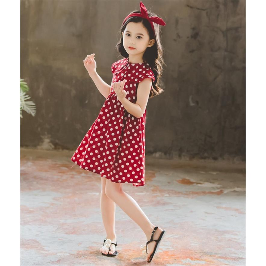 子供服 ワンピース キッズ 子供ドレス Dress 韓国子供服 女の子 夏 半袖 膝丈ワンピース ドット柄 結婚式 発表会 ピアノ おしゃれ 可愛い 通学着 通園着 Y アユストア 通販 Yahoo ショッピング