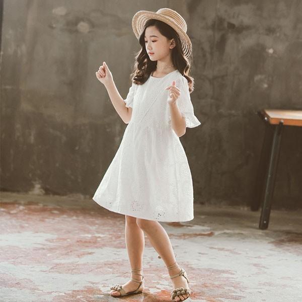 子供服 ワンピース キッズ 子供ドレス Dress 韓国子供服 ジュニア 女の子 夏 半袖 膝丈