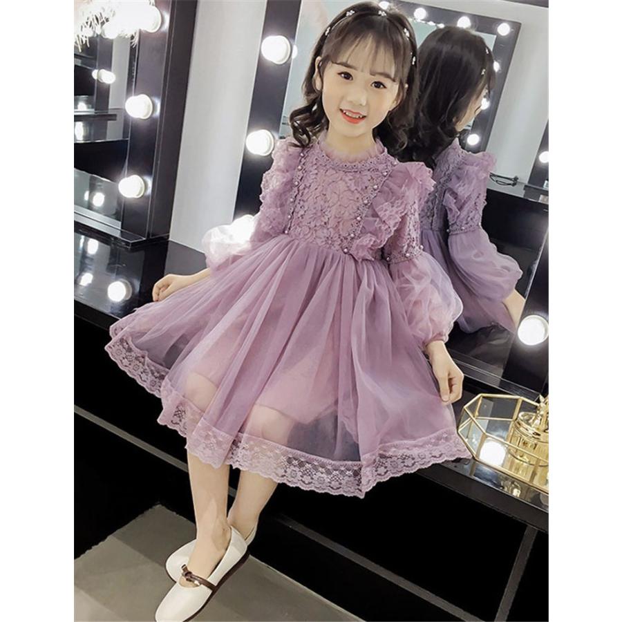 子供服 ワンピース キッズ 女の子 秋着 長袖 レースワンピース 膝丈 白 子供ドレス Dress 韓国子供服 ジュニア 結婚式 カジュアル おしゃれ 可愛い 新品 Y アユストア 通販 Yahoo ショッピング