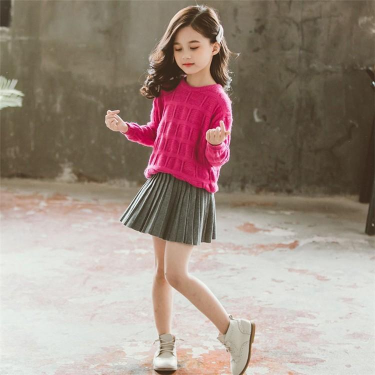 子供服 セットアップ 女の子 長袖 春秋 秋着 上下セット 韓国子供服 キッズ ジュニア 子供セーター ニットセーター スカート インナー 可愛い おしゃれ 通学着 Y アユストア 通販 Yahoo ショッピング