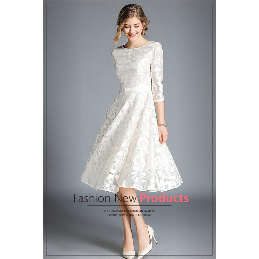 パーティードレス 大きいサイズ ロング丈 結婚式 40代 袖あり 七分袖 フォーマルドレス レースワンピース お呼ばれ 二次会 披露宴 上品 おしゃれ 大人 着痩せ Y アユストア 通販 Yahoo ショッピング