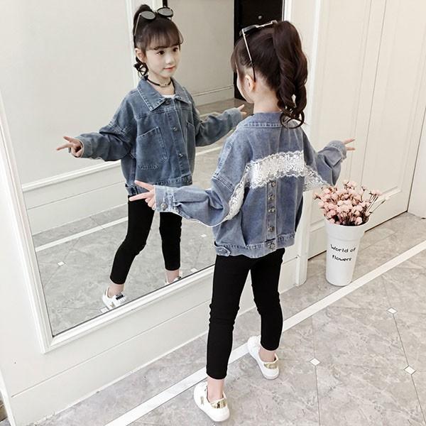 子供服 女の子 デニムジャケット アウター 長袖 春秋 秋服 春コート ジャンパー 韓国子供服 キッズ ジュニア ダンス衣装 防風 お出かけ おしゃれ 可愛い 新品 買い取り