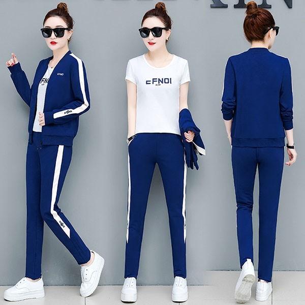ジャージ レディース 上下 セット おしやれ セットアップ 3点セット 春秋 40代 長袖 アウター Tシャツ 長ズボン スウェット 大きいサイズ 運動服 韓国風 着痩せ Y アユストア 通販 Yahoo ショッピング