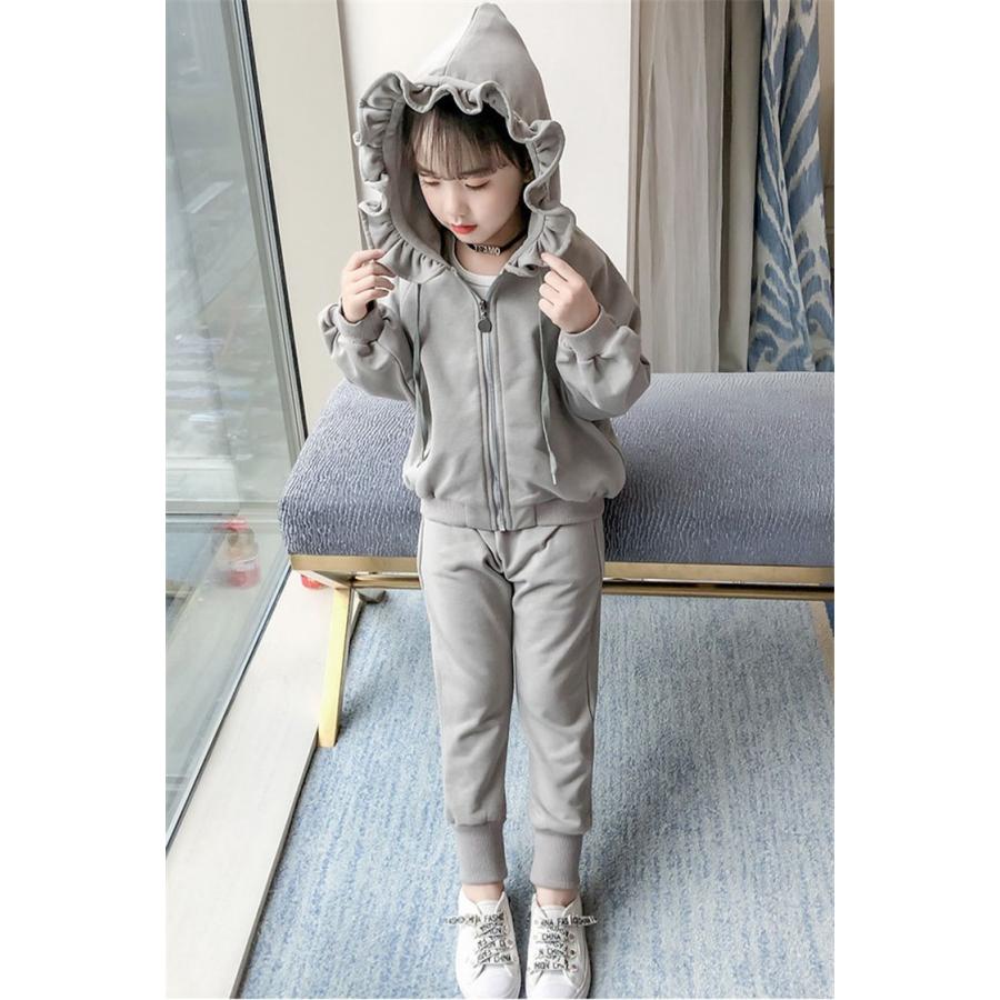 ジャージ キッズ 女子 上下 長袖 秋冬 子供服 セットアップ ジュニア 2点セット トップス パーカー 長ズボン スポーツウェア 運動着 可愛い おしゃれ 衣装 新品 ブランド品専門の