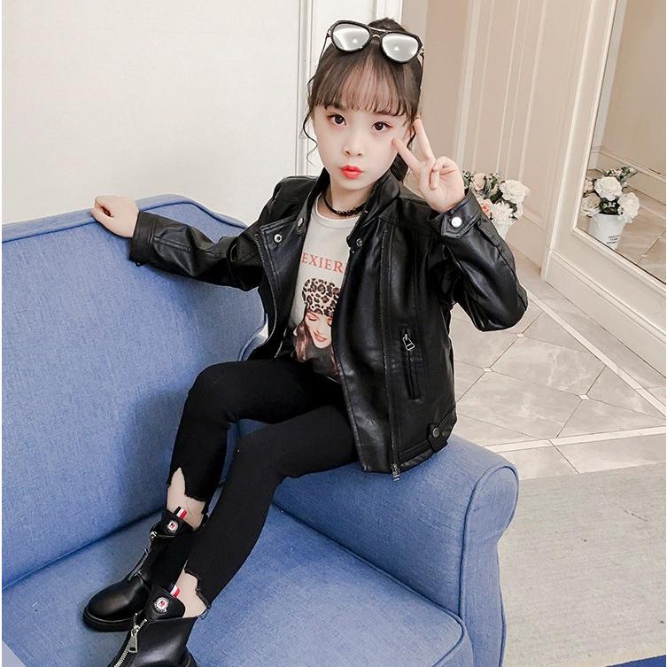 子供服 女の子 キッズ レザージャケット アウター 長袖 春秋 革ジャン Puジャケット 春コート ライダースジャケット ジュニア 防寒 お出かけ おしゃれ 可愛い Y アユストア 通販 Yahoo ショッピング