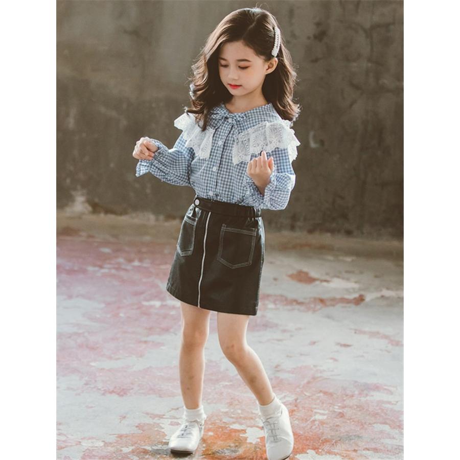 子供服 キッズ 女の子 トップス 長袖 ブラウス シャツ 春秋 韓国子供服 ジュニア 折り襟 チェック柄 カジュアル フォーマル インナー 可愛い おしゃれ 旅行 新品 Y アユストア 通販 Yahoo ショッピング