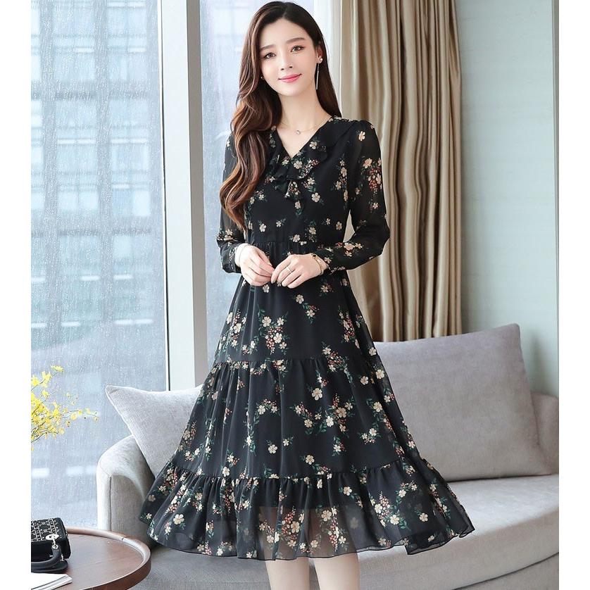 数量は多 上品 春秋肩出 膝丈ワンピース Uネックシフォンパーティードレス韓国風 ワンピースレディース40代きれいめ オシャレゆったり通勤大人ol クリアランス Www Iacymperu Org